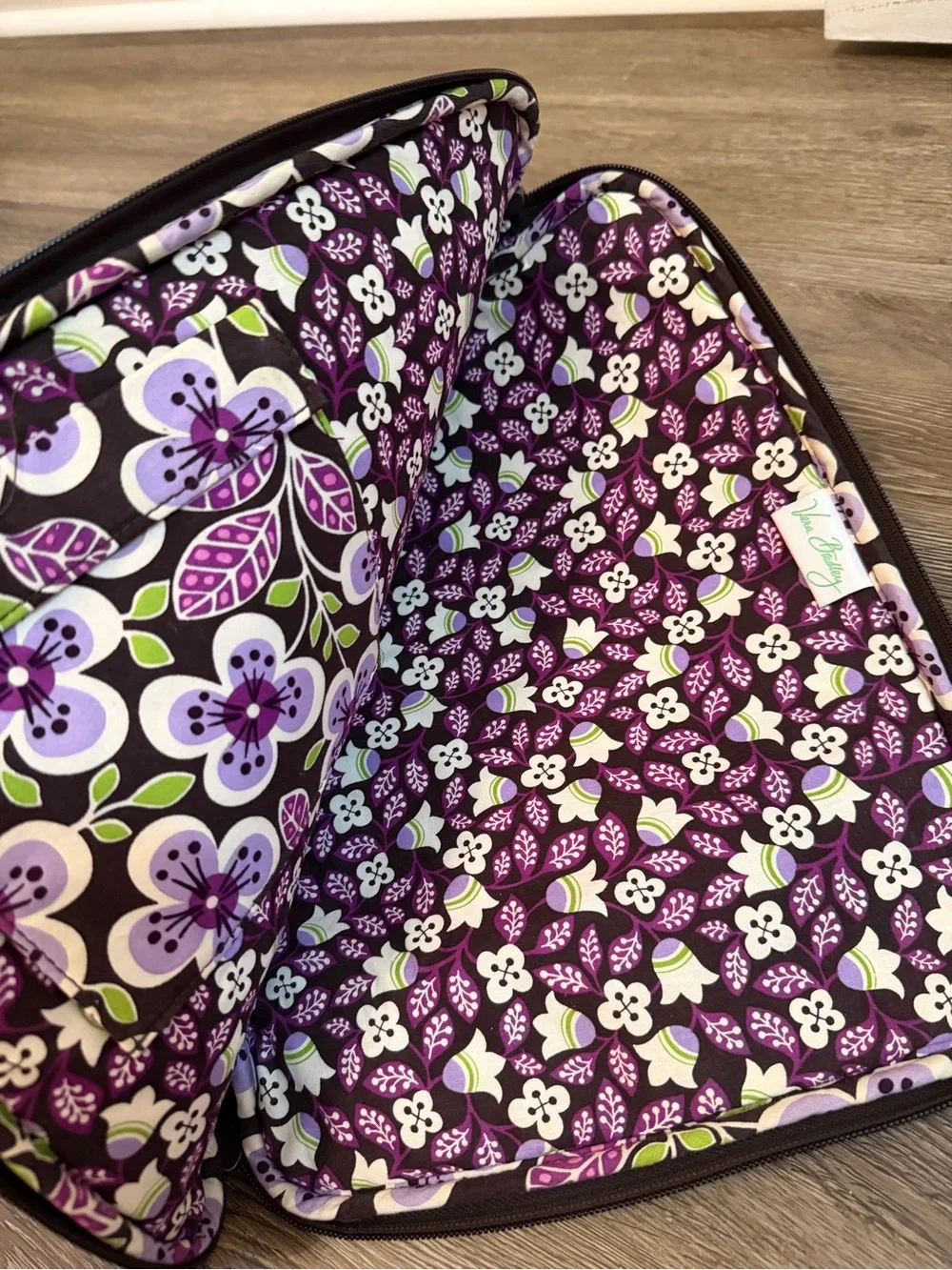 Vera Bradley Zippered Laptop Case Retired Plum Petals